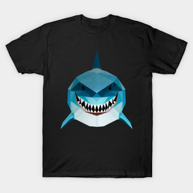 Shark Polygon Face T-Shirt by TeesHood